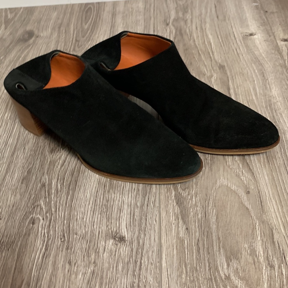 Everlane Suede Heel Mules Black Size 9.5 - Picture 5 of 16